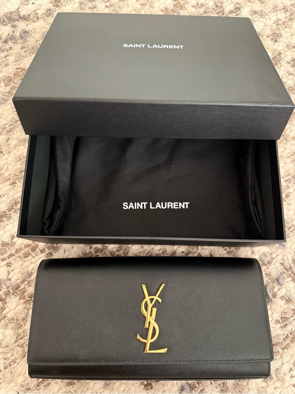 Saint Laurent Black Leather - Kate Clutch 10.5” x 5” x 1.75”